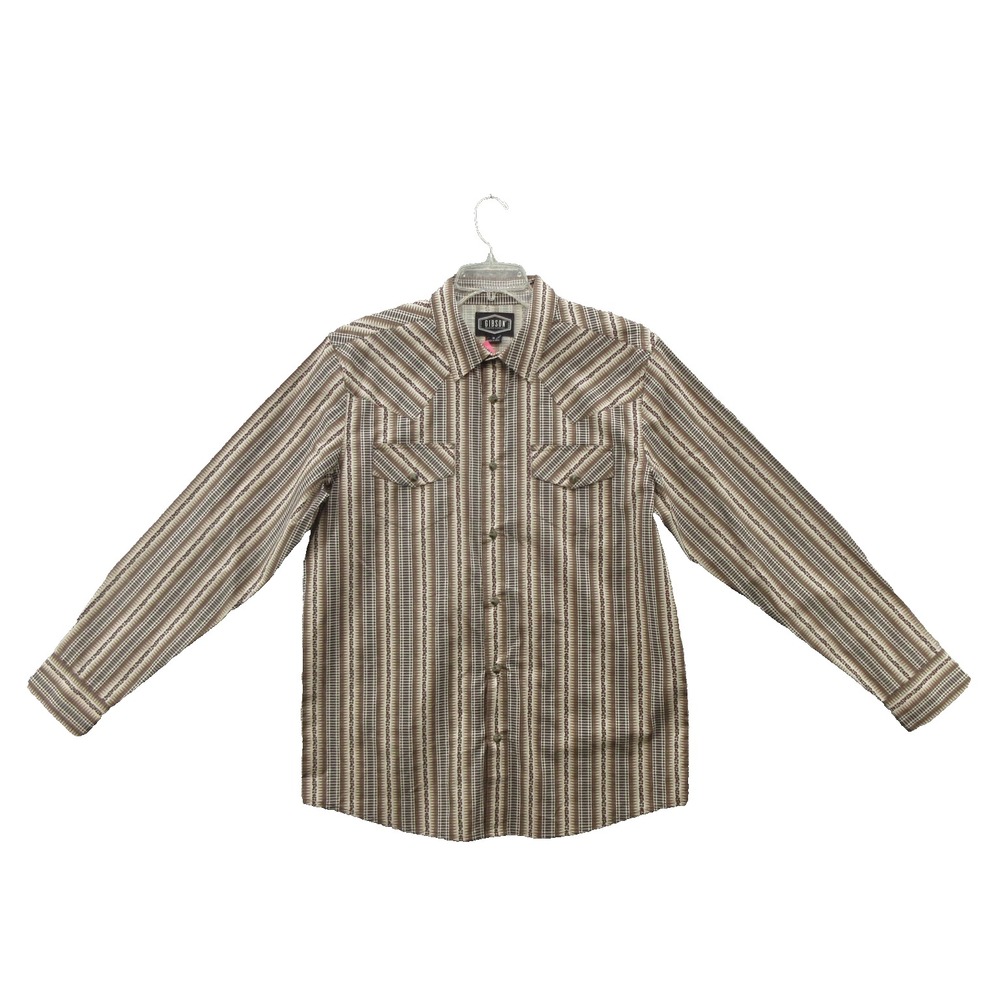 Gibson Men Shirt Medium Western Long Sleeve Cotton Blend New